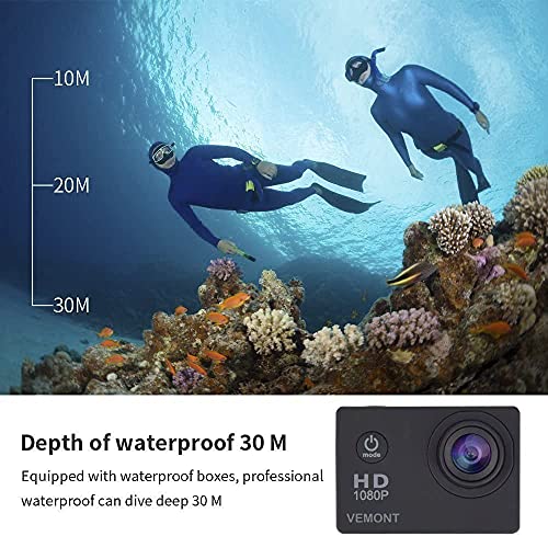 VEMONT 1080P HD Sports Camera 30M Waterproof