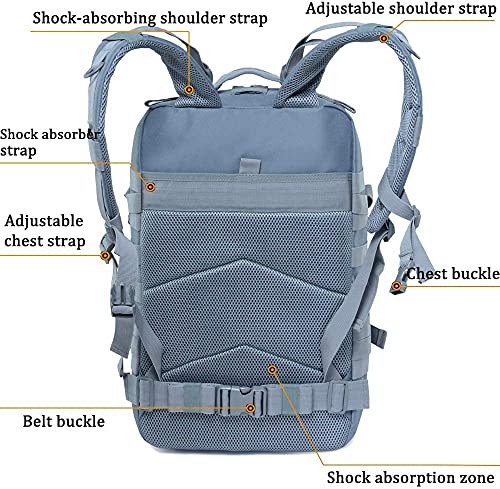 Delgeo, military tactical backpack, 45 l, grey-blue