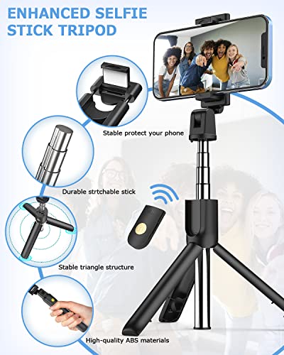 Selfie stick tripod with remote control