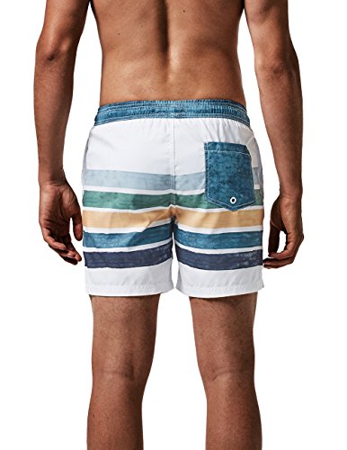 MaaMgic Men's Swim Trunks Quick Dry Striped Design
