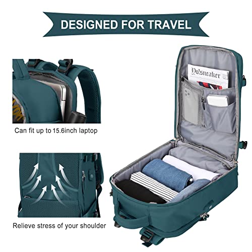 SZLX, mochila de viaje para mujer, azul pavo real, mediana, modelo B
