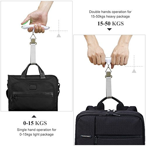 MYCARBON, báscula digital portátil para maletas de viaje (blanco)