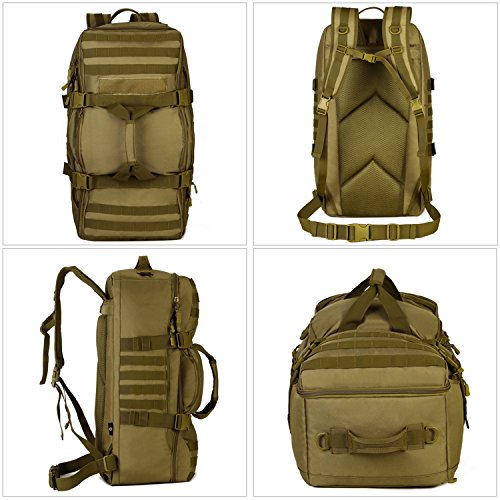 HUNTVP, 60 l, mochila de asalto y bolsa de viaje militar, marrón