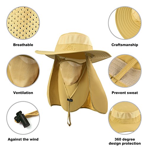 Koolsoly Unisex UPF 50 Sun Protection Fishing Hat