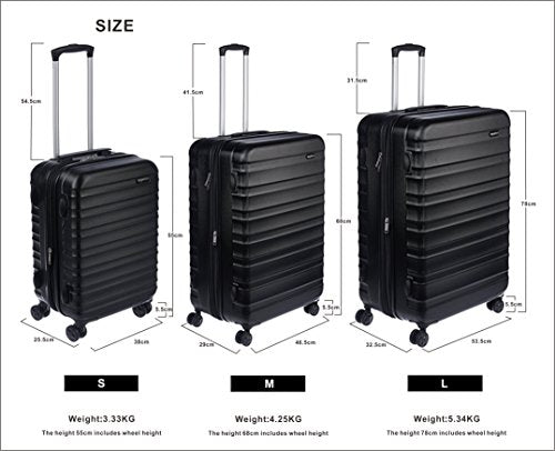 Amazon Basics Spinner Hardside Travel Case, 78cm, Large, Black