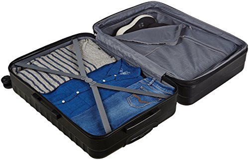 Amazon Basics, maleta de viaje rígida giratoria, 78 cm, grande, negro