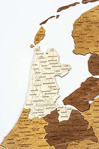 Mapa de madera de los Países Bajos (86 x 101 cms)
