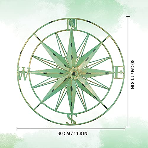 YiYa Wandkompass aus Metall Grün