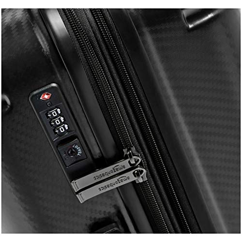 Amazon Basics, maleta rígida «hardside» Oxford, con ruedas, 68 cms, negro