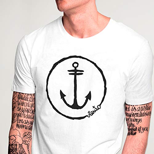 WIND Anchor Logo, men's t-shirt (white)