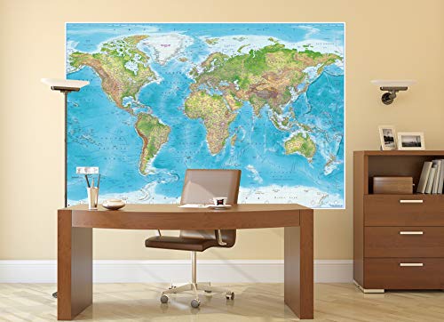GREAT ART XXL, póster del mapa del mundo en relieve de 140 x 100 cms