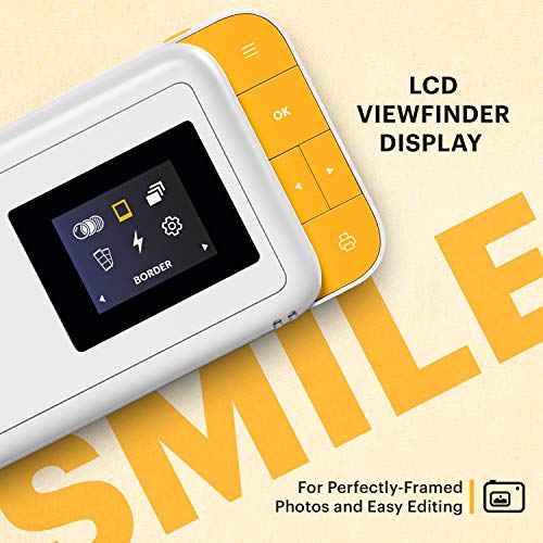KODAK Smile, 10 MP Instant Print Digital Camera, White &amp; Yellow