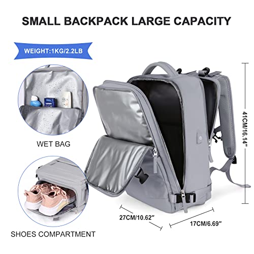SZLX, mochila de viaje para mujer, gris, pequeña, modelo A