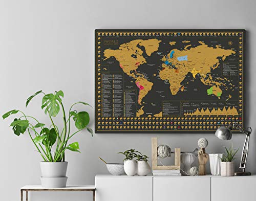 Scratch off world map (A1 size, 84.1 x 59.4 cm)