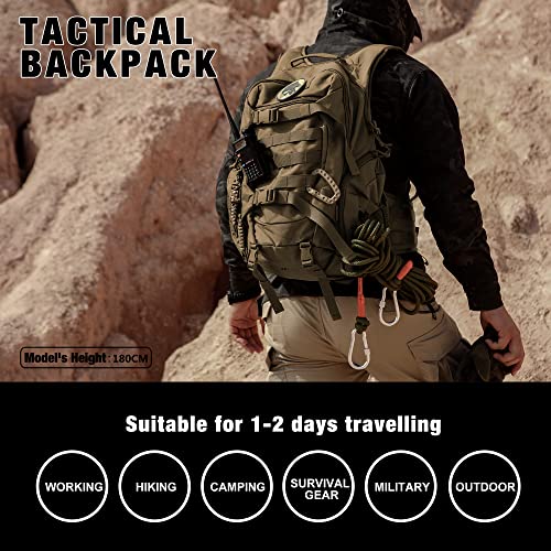 Mochila táctica Mardingtop de 28 litros, mochilas militares para  motocicletas, molle, senderismo, acampada, viajes
