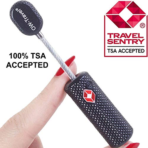 OW-Travel, candado de cable con llave TSA, negro