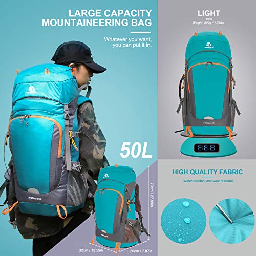 SKYSPER, 50 l, mochila de senderismo, unisex, azul lago
