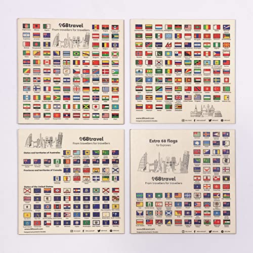 World Flags, marcadores de madera (340 piezas)