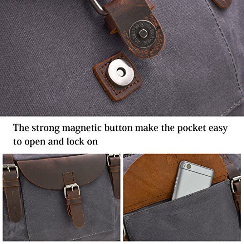 Herren-Reisetasche aus Leder, grau