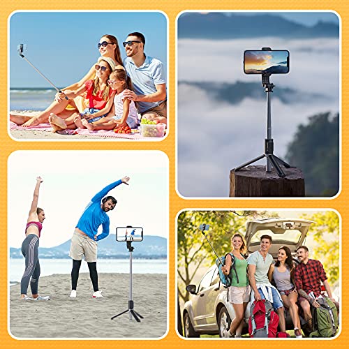 ATUMTEK, palo selfie trípode con bluetooth, extensible con mando a distancia inalámbrico