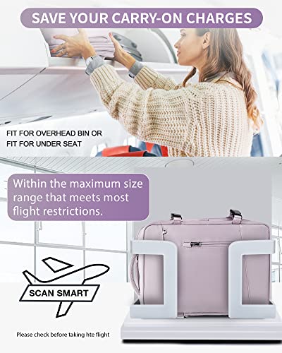 SZLX, mochila de viaje para mujer, rosada, convertible 26 l y 40 l, modelo G