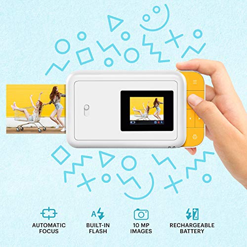 KODAK Smile, cámara digital impresión instantánea de 10 MP, blanco y amarillo