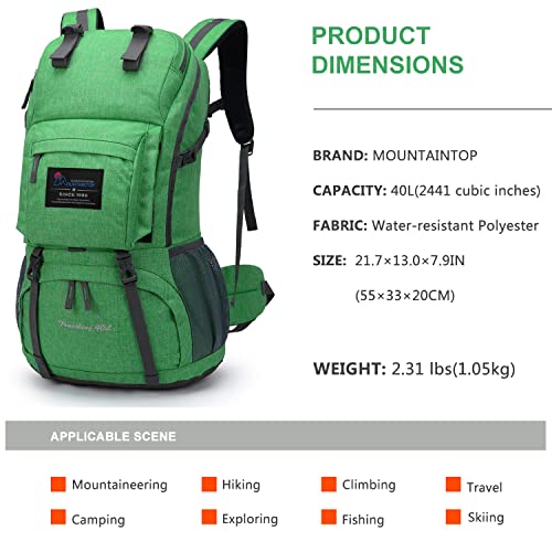 MOUNTAINTOP, 40 l, hiking backpack, unisex, fruit green