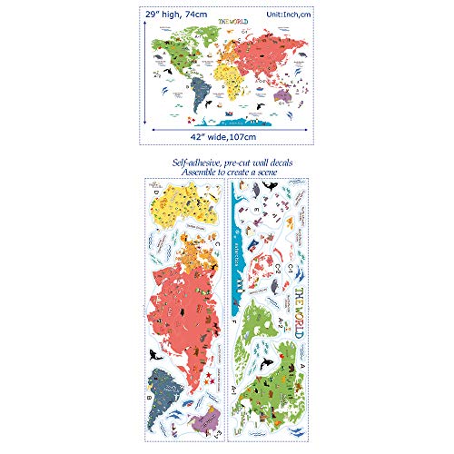 HomeEvolution selbstklebende Weltkarte für Kinder