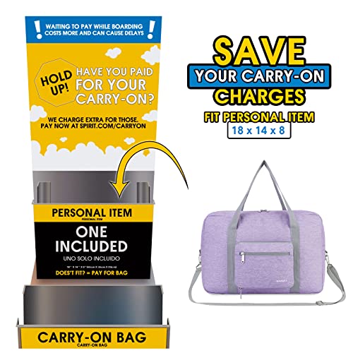 Foldable Duffel Bags, Lightweight Travel Luggage, Purple