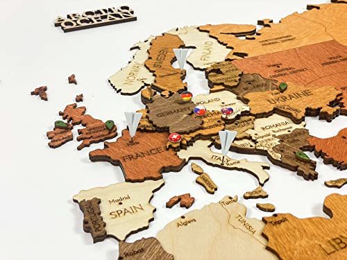 Chinchetas para pulgar con diseño de mapa de país (287 piezas)