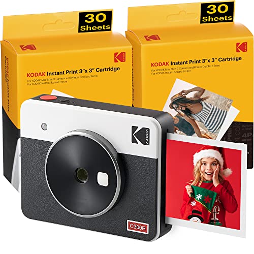 KODAK C300R Mini Shot 3, cámara instantánea con impresora + 68 fotos, blanco