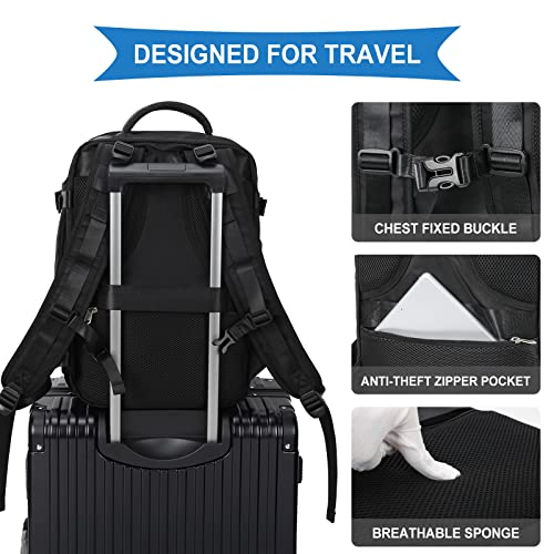 SZLX, women's travel backpack, black
