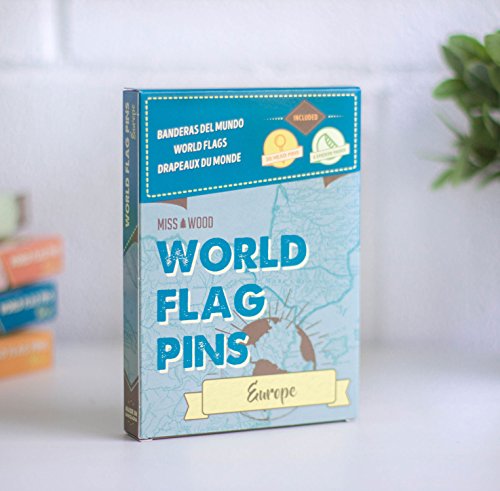 Miss Wood Europe, world flags, pushpins with adhesive