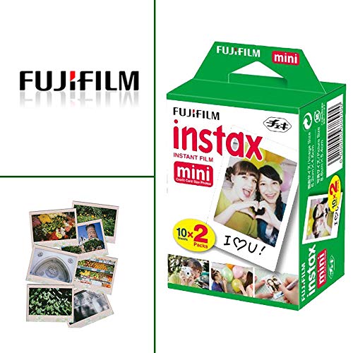 Fujifilm Instax Mini 11, cámara instantánea + Fujifilm Instax Mini Twin pack película instantánea + paquete individual película arco iris + funda + pegatinas de viaje