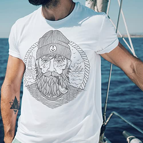 WIND Real Captain, Herren T-Shirt (weiß)
