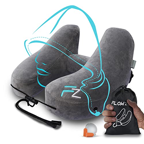 FLOWZOOM, Inflatable neck pillow, gray