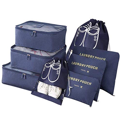 Vicloon, luggage organizer, 8 in 1, dark blue