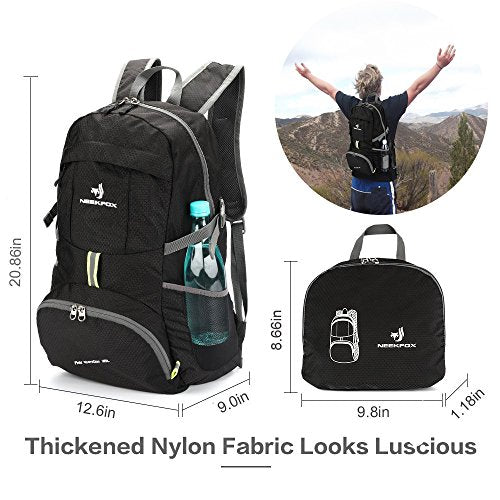 NEEKFOX, 35L Lightweight Compact Travel Backpack, Unisex, Black