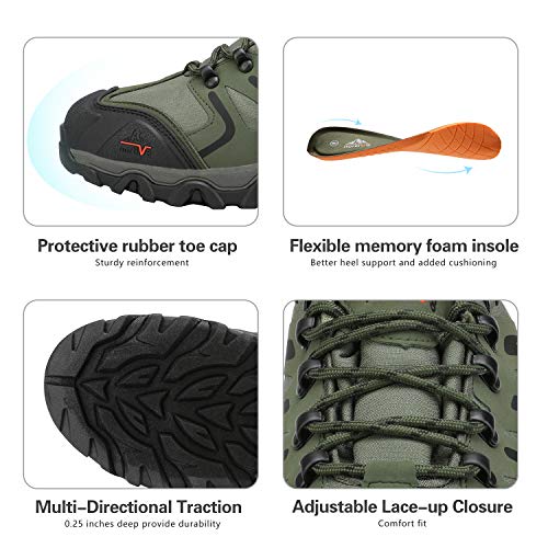 NORTIV 8, zapatillas de senderismo para hombre, marrón y negro