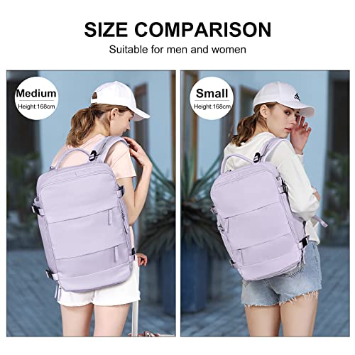 SZLX, mochila de viaje para mujer, gris púrpura, mediana, modelo B