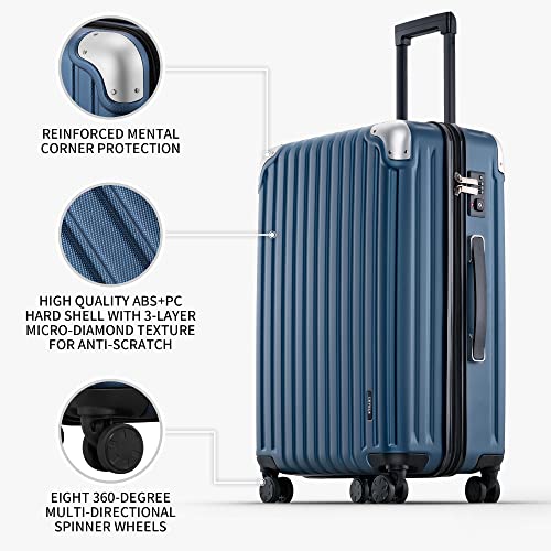 LEVEL8, 3-Piece Hardside Luggage Set, Travel Suitcases