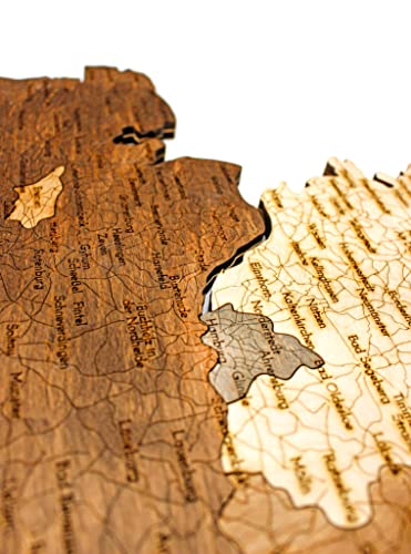 Mapa de madera 2D de Alemania (80 x 60 cms)