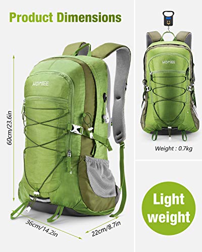 HOMIEE, mochila de senderismo de 45 l, unisex, verde