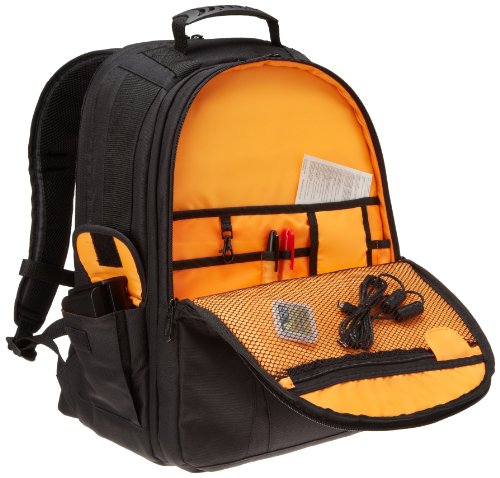 AmazonBasics - Mochila para cámaras DSLR y ordenadores portátiles (interior de color naranja) - Fotoviaje