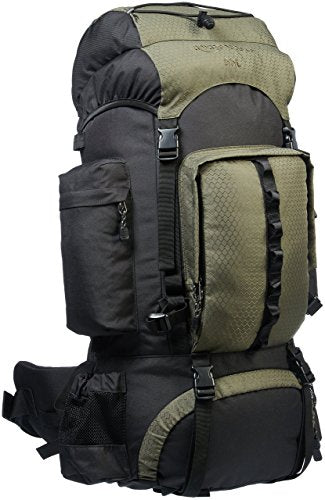 Amazon Basics, mochila de senderismo de 55 l, verde