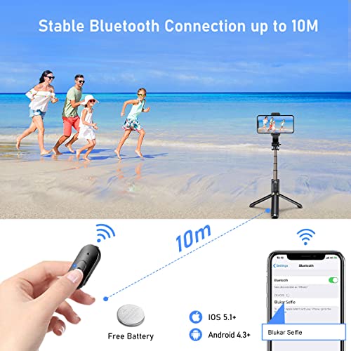 Blukar, Stativ-Selfie-Stick, mit Bluetooth erweiterbar per Fernbedienung