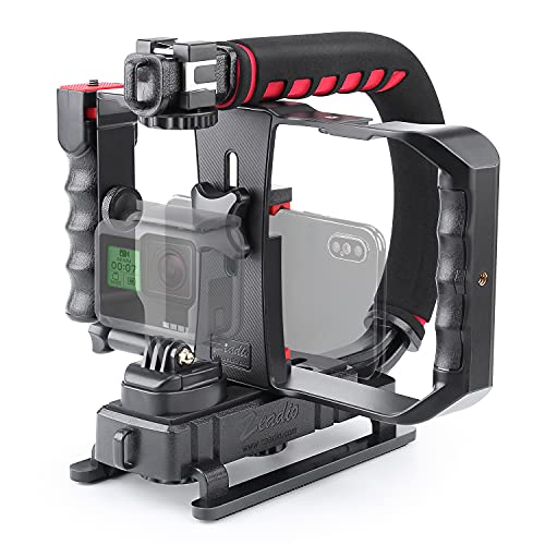 Zeadio Handheld Stabilizer with Video Support for Phone and Cameras