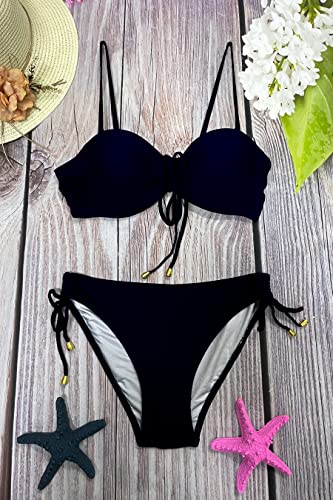 Rayson, conjunto de bikini brasileño de dos piezas, negro