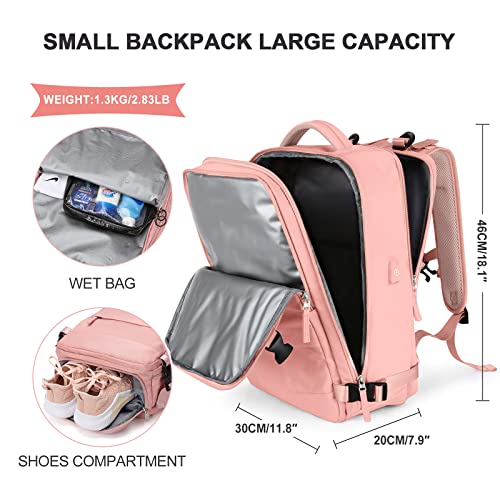SZLX, mochila de viaje para mujer, rosa, mediana, modelo B
