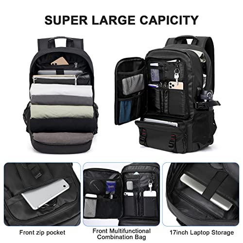 SZLX, mochila de viaje unisex, negro, grande, modelo L